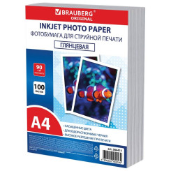 Фотобумага Brauberg Original - А4 - Глянцевая - Односторонняя - 90 г/кв. м - 100 листов