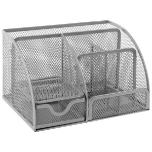 Подставка канцелярская Brauberg Germanium - 7 отделений - Серебро