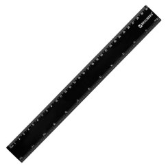 Линейка пластиковая Brauberg - 30 см - Чёрная
