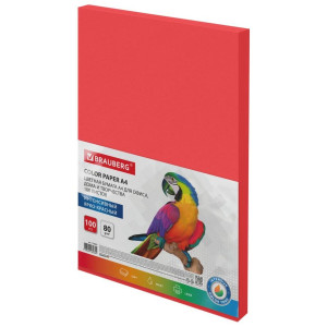 Бумага цветная Brauberg Standard - А4 - 100 листов - Красная