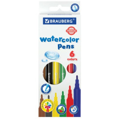 Фломастеры Brauberg Premium ультрасмываемые - 6цв