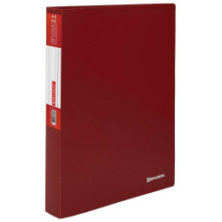 Папка пластиковая Brauberg Office - 100 файлов - 800 мкм - Красная