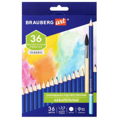 Набор цветных акварельных карандашей Brauberg Art Classic - 36 цветов - Круглые Набор цветных акварельных карандашей Brauberg Art Classic - 36 цветов - Круглые