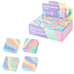 Ластик Brauberg Pastel - 34*34*14 мм - Ассорти Ластик Brauberg Pastel - 34*34*14 мм - Ассорти