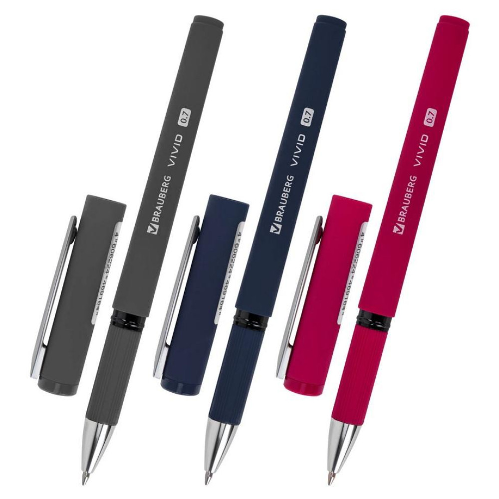 Ручка шариковая Brauberg VIVID - 0.7 мм - Синяя Ручка шариковая Brauberg VIVID - 0.7 мм - Синяя