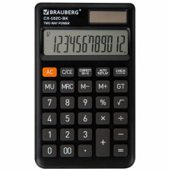 Калькулятор карманный Brauberg CX-102C-BK - 12 разрядов Калькулятор карманный Brauberg CX-102C-BK - 12 разрядов