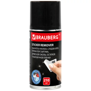 Антискотч-спрей для удаления этикеток, следов клея, липких лент, битума BRAUBERG SUPER - 210 мл