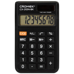 Калькулятор карманный CROMEX CX-210N-BK - 8 разрядов - Чёрный