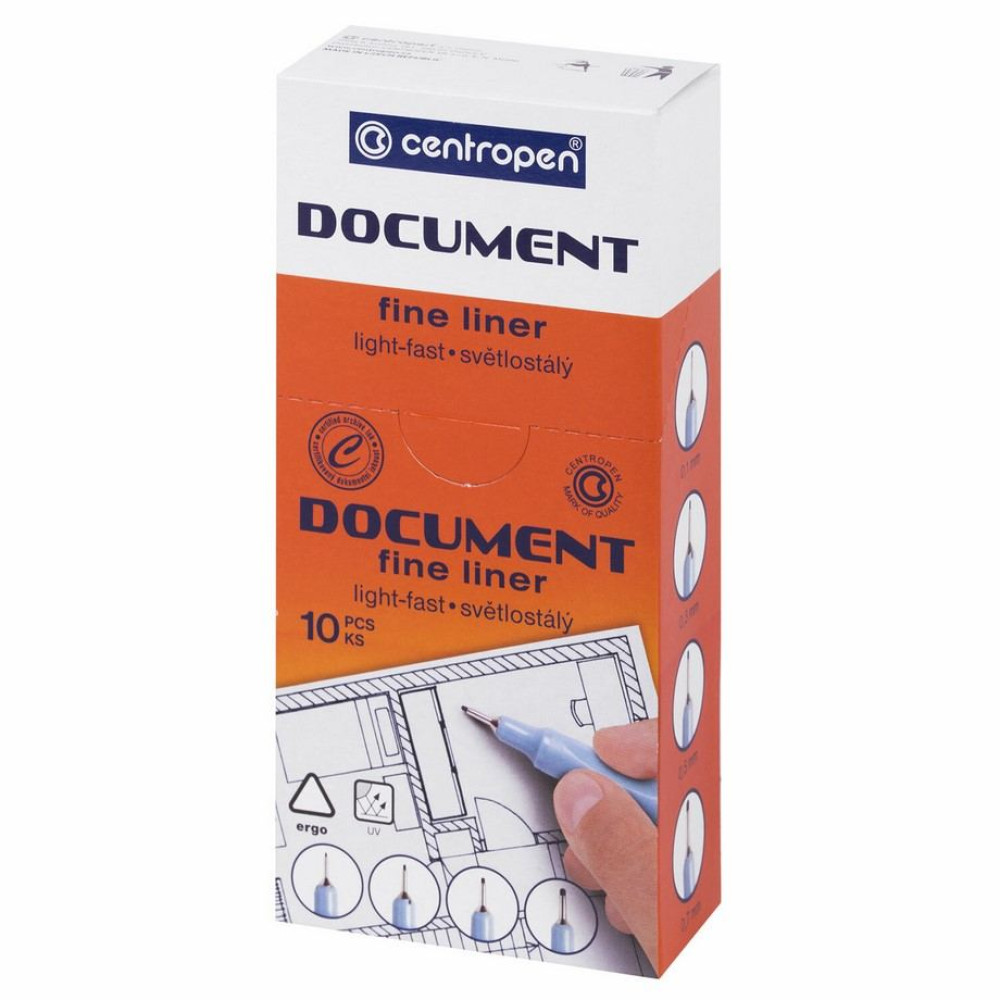 Ручка капиллярная Centropen Document 2631 - 0,1 мм - Черная Ручка капиллярная Centropen Document 2631 - 0,1 мм - Черная