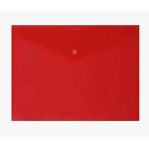 Папка-конверт Class на кнопке - 180 мкм - А4 - Красная