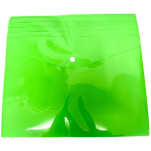 Папка-конверт Class на кнопке - 180 мкм - А4 - Зелёная