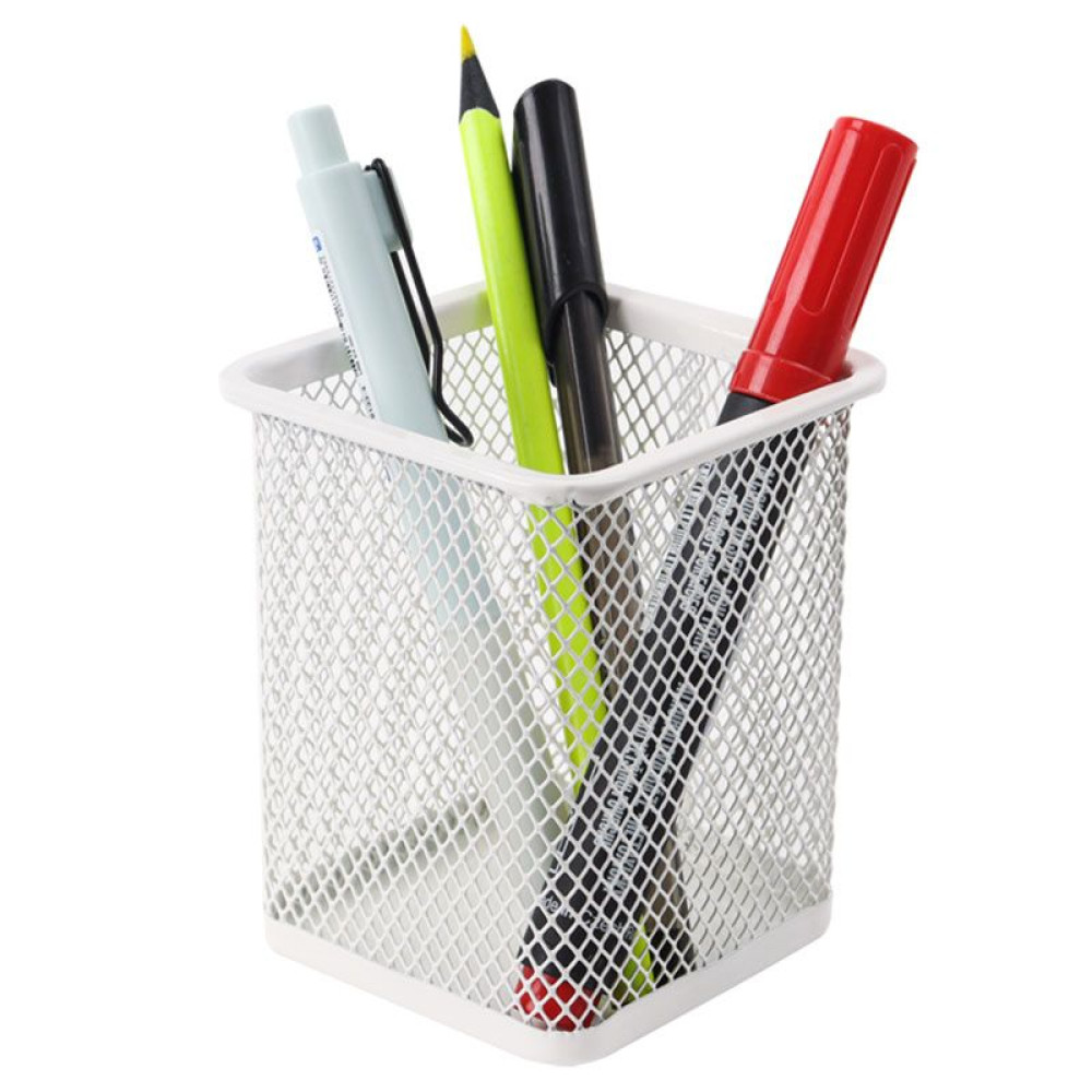 Стакан канцелярский металлический Darvish - Квадратный - Белый Стакан канцелярский металлический Darvish - Квадратный - Белый