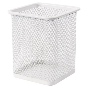 Стакан канцелярский металлический Darvish - Квадратный - Белый