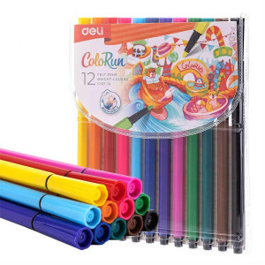 Фломастеры Deli ColoRun - 12 цветов