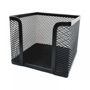 Бокс для бумаги Deli Z701A - 95*95*80 мм - Металл - Черный