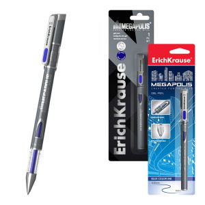 Ручка гелевая ErichKrause Мегаполис - 0,5 мм - Синяя