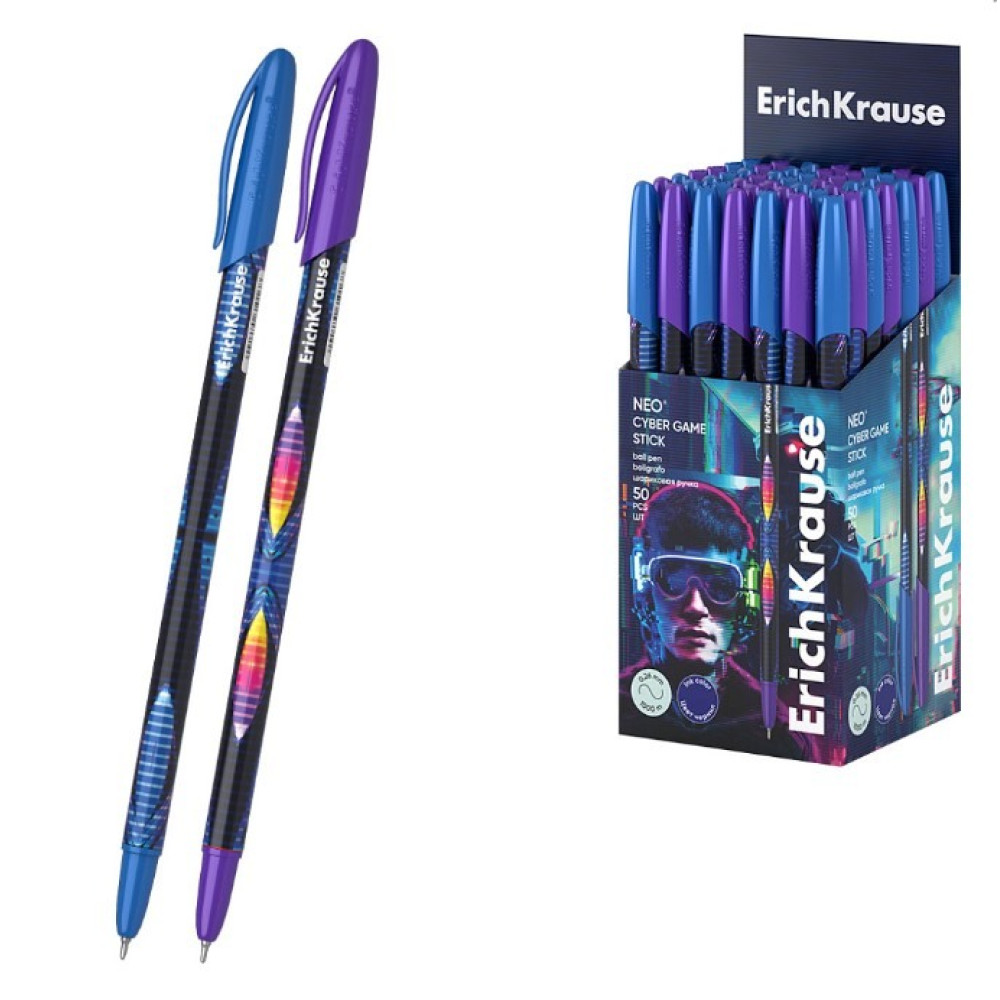 Ручка шариковая ErichKrause Neo Stick Cyber Game - 0,7 мм - Синяя Ручка шариковая ErichKrause Neo Stick Cyber Game - 0,7 мм - Синяя