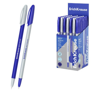 Ручка шариковая ErichKrause Neo Stick Metallic - 0,7 мм - Синяя