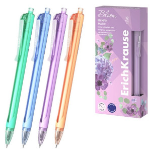 Ручка шариковая автоматическая ErichKrause Nymph Matic Pastel Bloom - 0,7 мм - Синяя