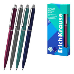 Авторучка шариковая ErichKrause Matic Metallic - 0,7 мм - Синяя