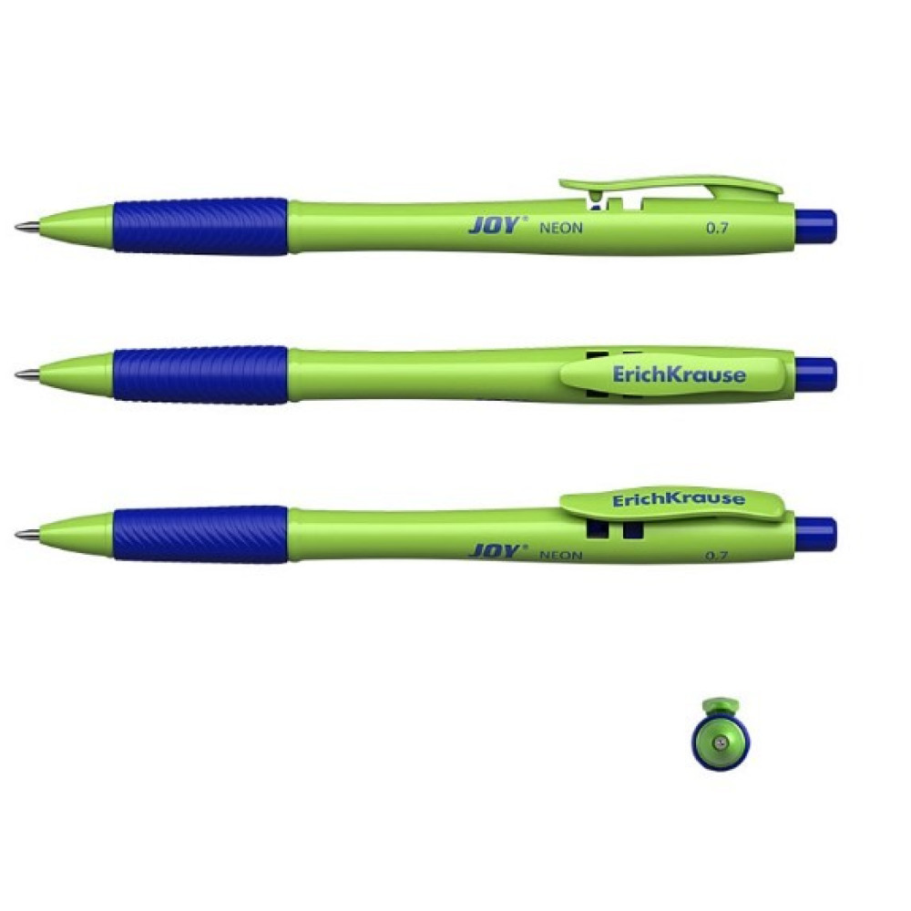 Ручка шариковая автоматическая ErichKrause Joy Matic&Grip Neon - 0,7 мм - Синяя Ручка шариковая автоматическая ErichKrause Joy Matic&Grip Neon - 0,7 мм - Синяя