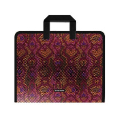 Папка с ручкой ErichKrause Crimson Python - 1 отделение - А4 - На молнии