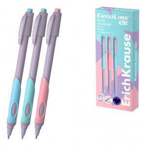 Ручка шариковая ErichKrause ErgoLine Stick&Grip Pastel - 0,5мм - Синяя
