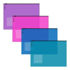 Папка-конверт ErichKrause Fizzy Vivid на zip-молнии - 140 мкм - А5+ - Ассорти