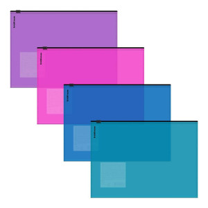 Папка-конверт ErichKrause Fizzy Vivid на zip-молнии - 140 мкм - А5+ - Ассорти