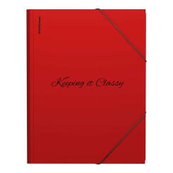 Папка на резинке ErichKrause Classic Phrases - А4 - 400 мкм - Красная