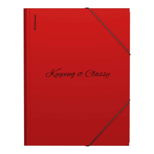 Папка на резинке ErichKrause Classic Phrases - А4 - 400 мкм - Красная