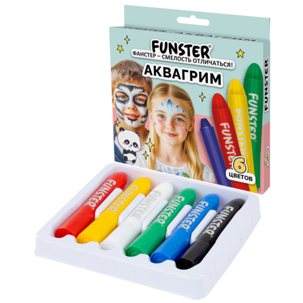 Аквагрим для лица и тела Funster - 6 цветов Аквагрим для лица и тела Funster - 6 цветов