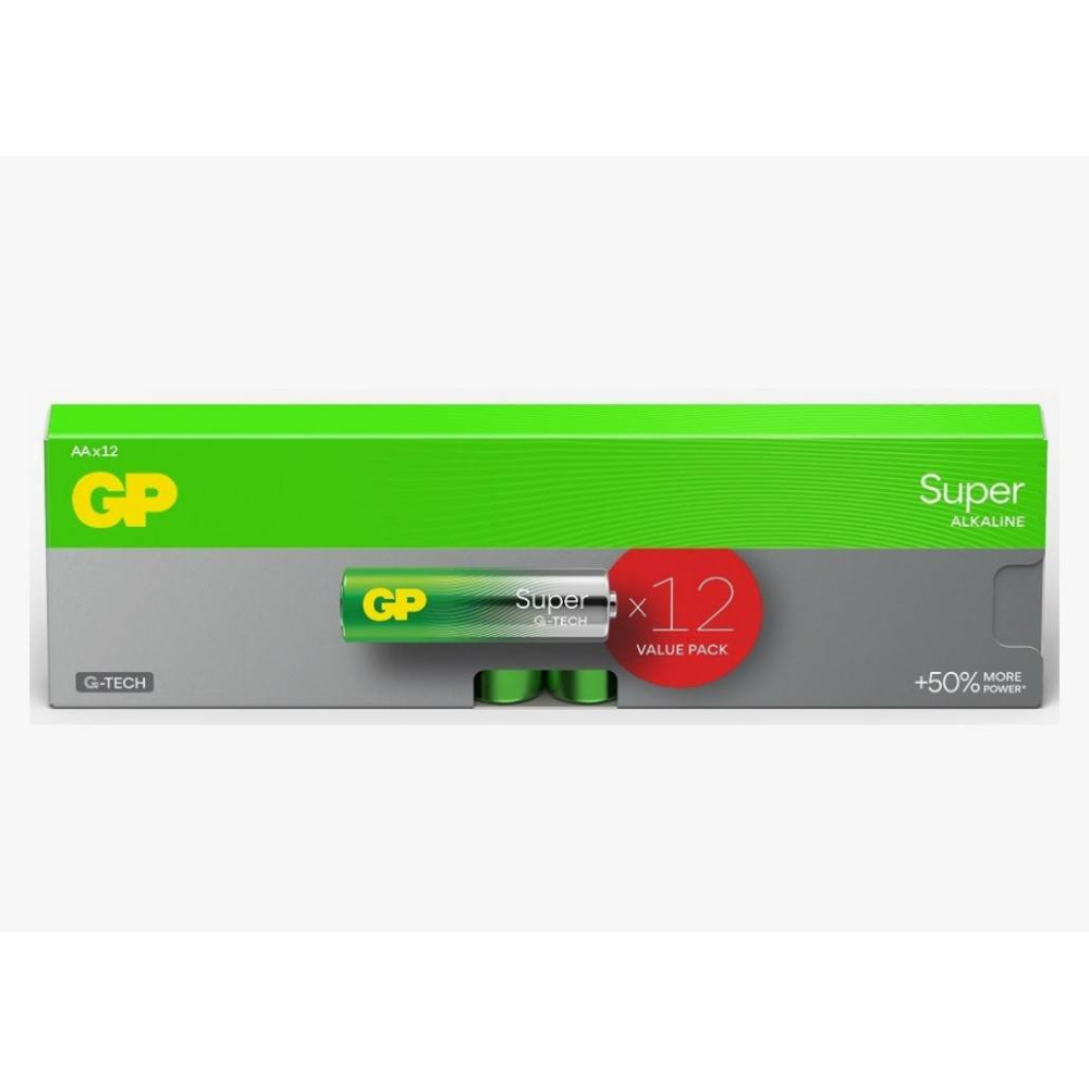 Батарейки алкалиновые GP Super - АА - 1,5V - 12 штук Батарейки алкалиновые GP Super - АА - 1,5V - 12 штук