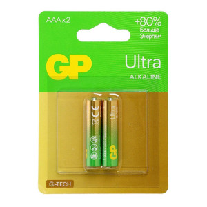 Батарейки алкалиновые GP Ultra - 1.5 V - LR03 - ААА - 2 шт