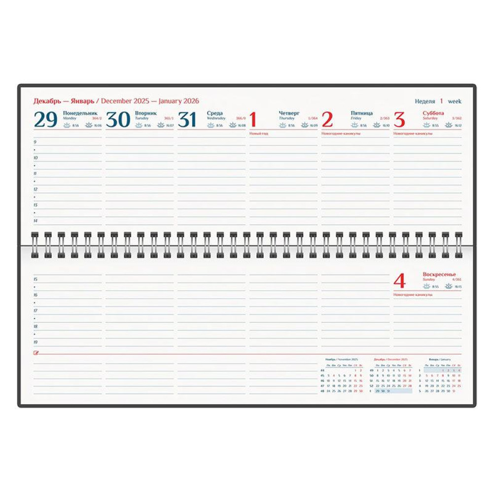 Планинг датированный Galant Ritter - 305*140 мм - На спирали - 60 листов - Красный Планинг датированный Galant Ritter - 305*140 мм - На спирали - 60 листов - Красный