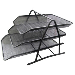 Лоток горизонтальный металлический Gross - 3 отделения - Черный Лоток горизонтальный металлический Gross - 3 отделения - Черный