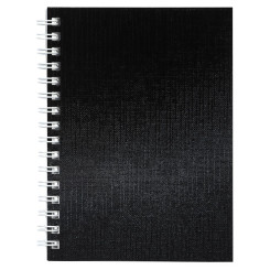 Блокнот Hatber Metallic бумвинил - А6 - На спирали - 80 листов - Чёрный