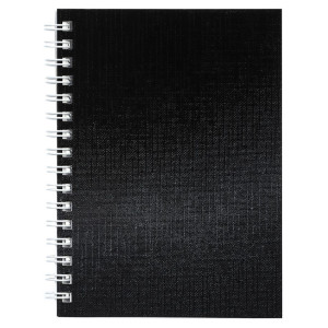 Блокнот Hatber Metallic бумвинил - А6 - На спирали - 80 листов - Чёрный