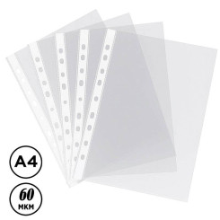 Файлы с перфорацией Hua Jie - А4 - 60 мкм - Глянцевые - 100 шт