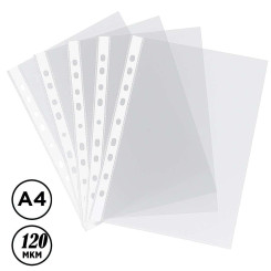 Файлы с перфорацией Hua Jie - А4 - 120 мкм - Глянцевые - 100 штук