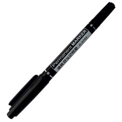 Маркер перманентный двусторонний Hua Jie - 0,8 мм/2 мм - Черный