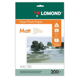 Фотобумага Lomond - А4 - Матовая - Двусторонняя - 200 г/кв. м - 50 листов
