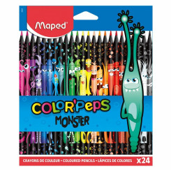 Набор цветных карандашей Maped Color Peps Black Monster - 24 цвета - Трехгранные