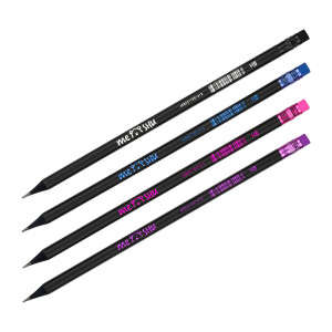 Карандаш Meshu Black style - Чернографитный - HB - С ластиком - Заточен