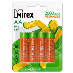 Батарейка аккумуляторная Mirex - АА - 1,2V - 2000 мАч - 1 шт