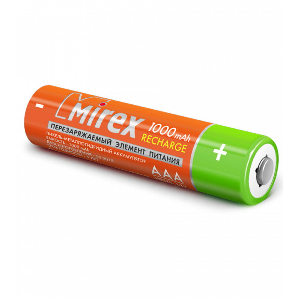 Батарейка аккумуляторная Mirex - ААА - 1,2V - 1000 мАч - 1 шт Батарейка аккумуляторная Mirex - ААА - 1,2V - 1000 мАч - 1 шт
