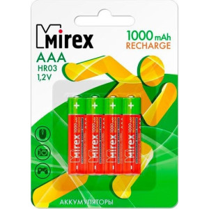 Батарейка аккумуляторная Mirex - ААА - 1,2V - 1000 мАч - 1 шт