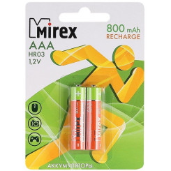 Батарейка аккумуляторная Mirex - ААА - 1,2V - 800 мАч - 1 шт