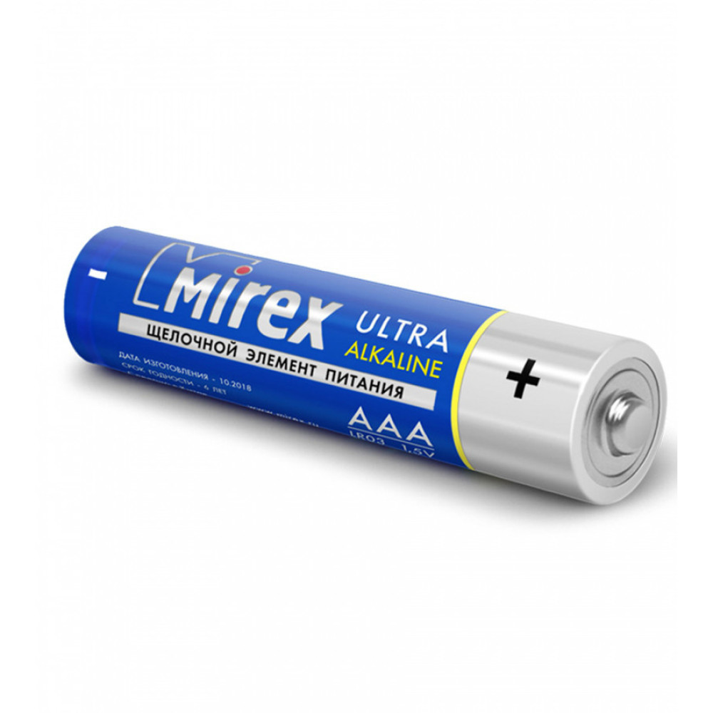Батарейка алкалиновая Mirex - ААА - 1,5 V - LR03 - 1 шт Батарейка алкалиновая Mirex - ААА - 1,5 V - LR03 - 1 шт