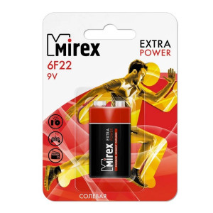 Батарейка крона Mirex - 6F22 - 9V - 1 штука